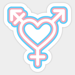 Trans Heart Symbol Sticker